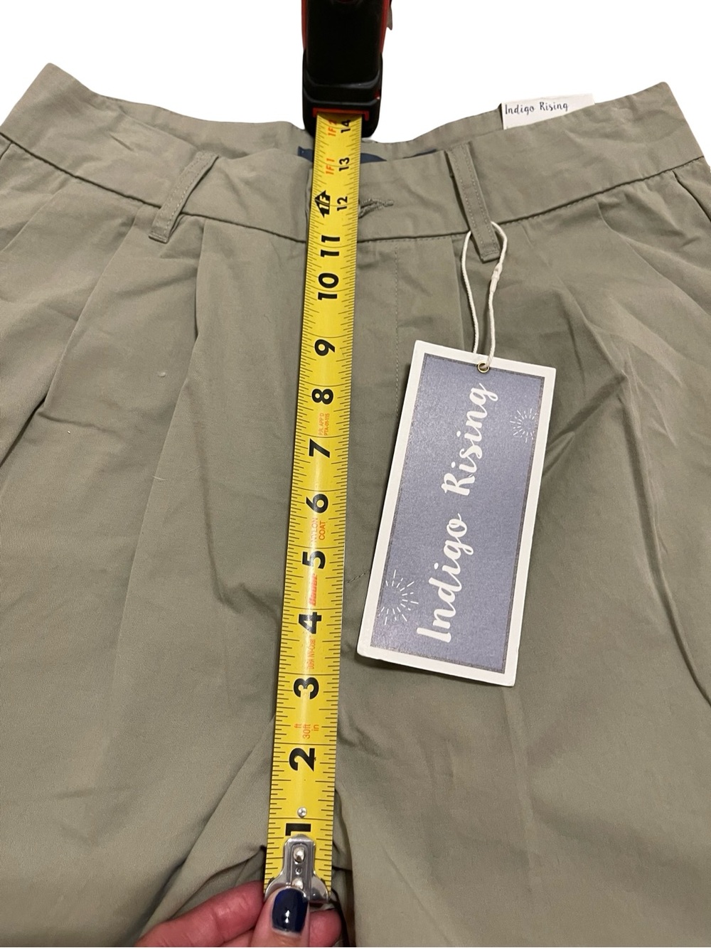 Indigo Rising High-Waisted Pleated Wide-Leg Pants - Light Olive size 9/29 - Picture 5 of 6